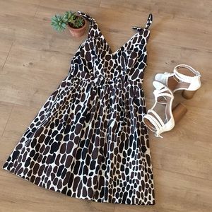 Trina Turk Black / Brown Fit and Flair Dress